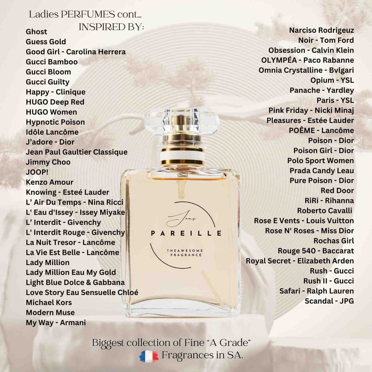 Ladies perfumes inspired-by list continued
