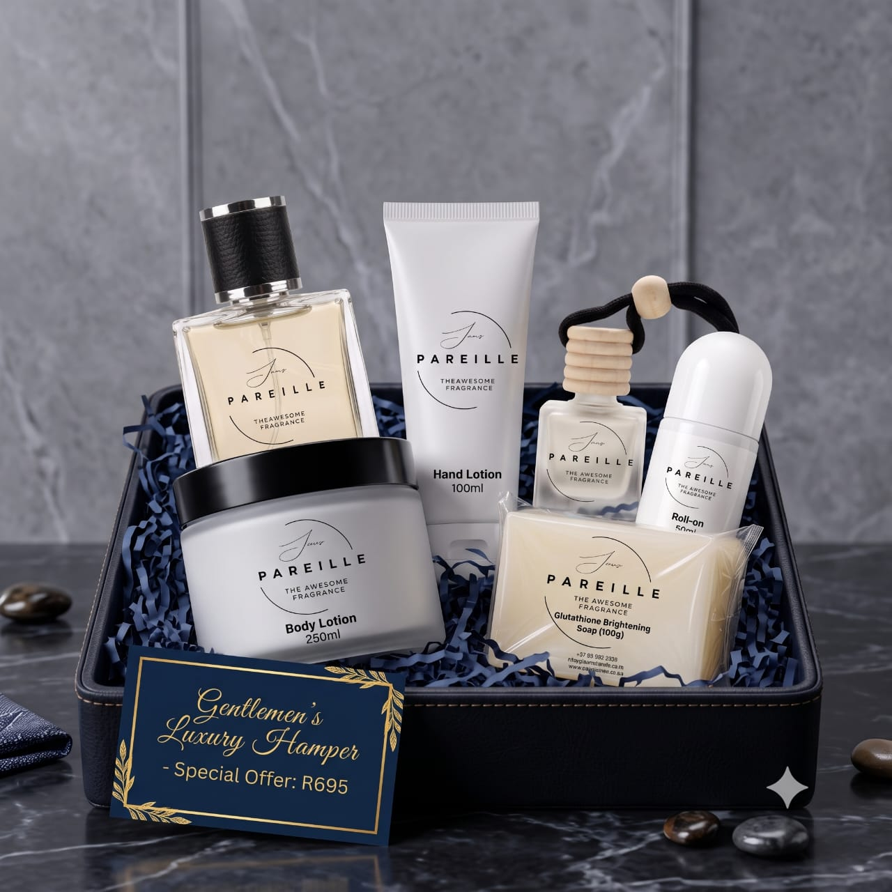 Gentlemen's Luxury Hamper — Special Offer — 6-piece leather tray