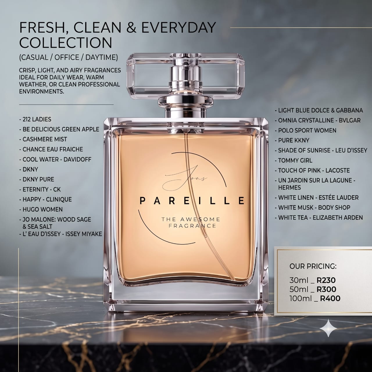 Fresh, Clean & Everyday — Sans Pareil ladies collection