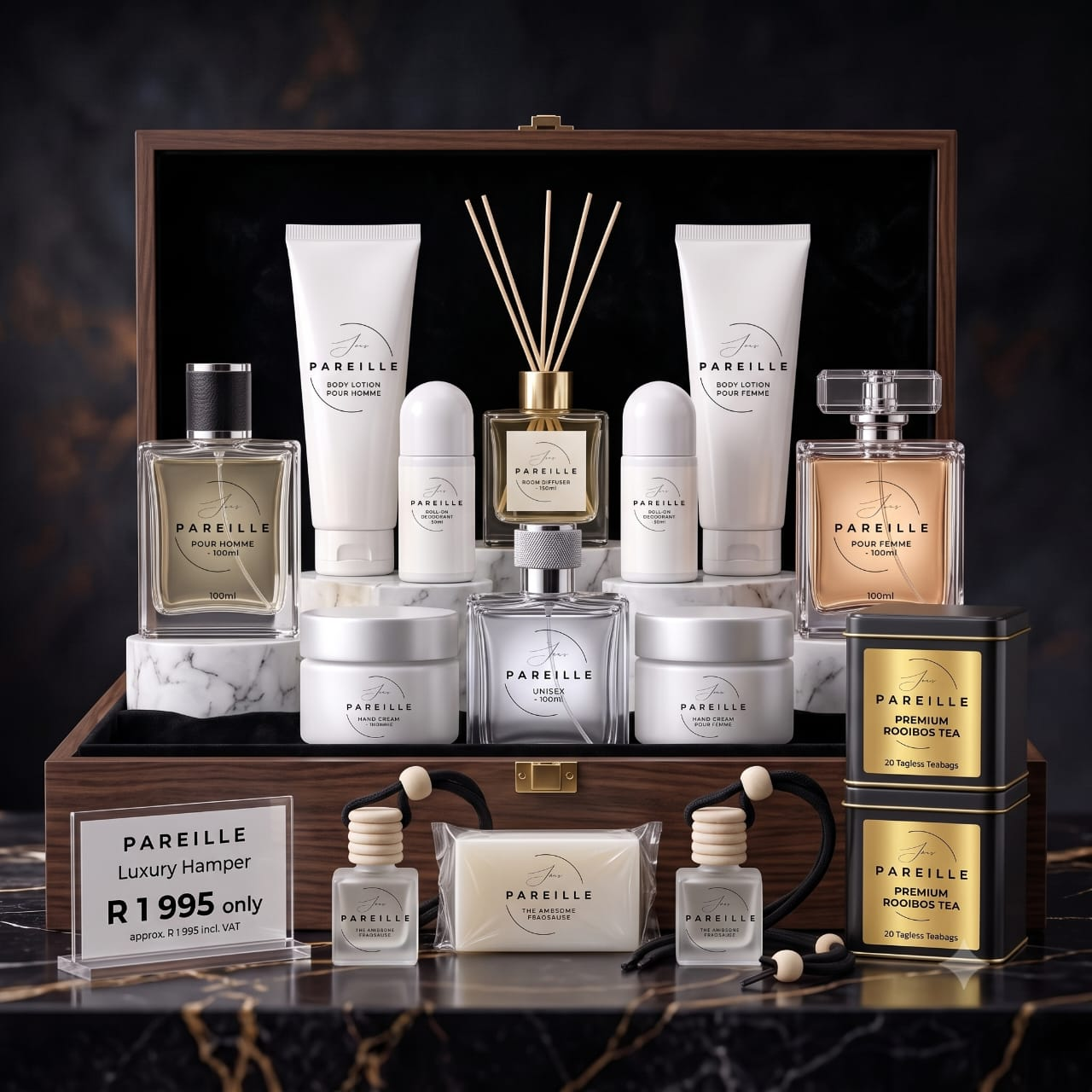 His & Hers Luxury Hamper — 12-piece walnut gift chest