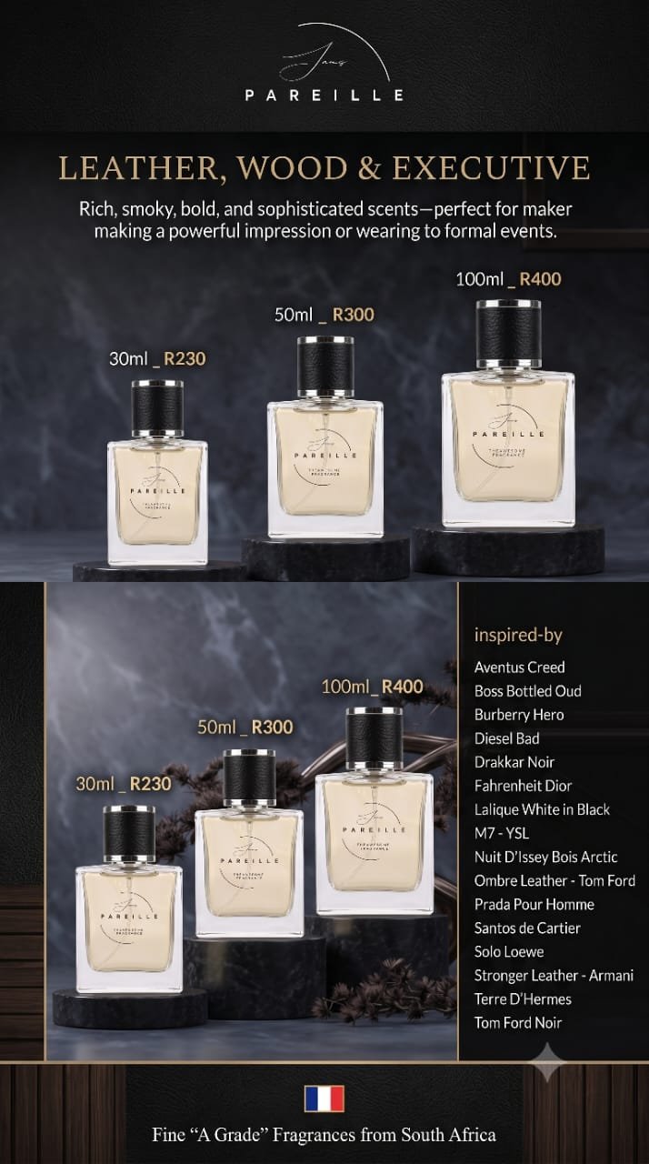 Leather, Wood & Executive — Sans Pareil fragrance collection