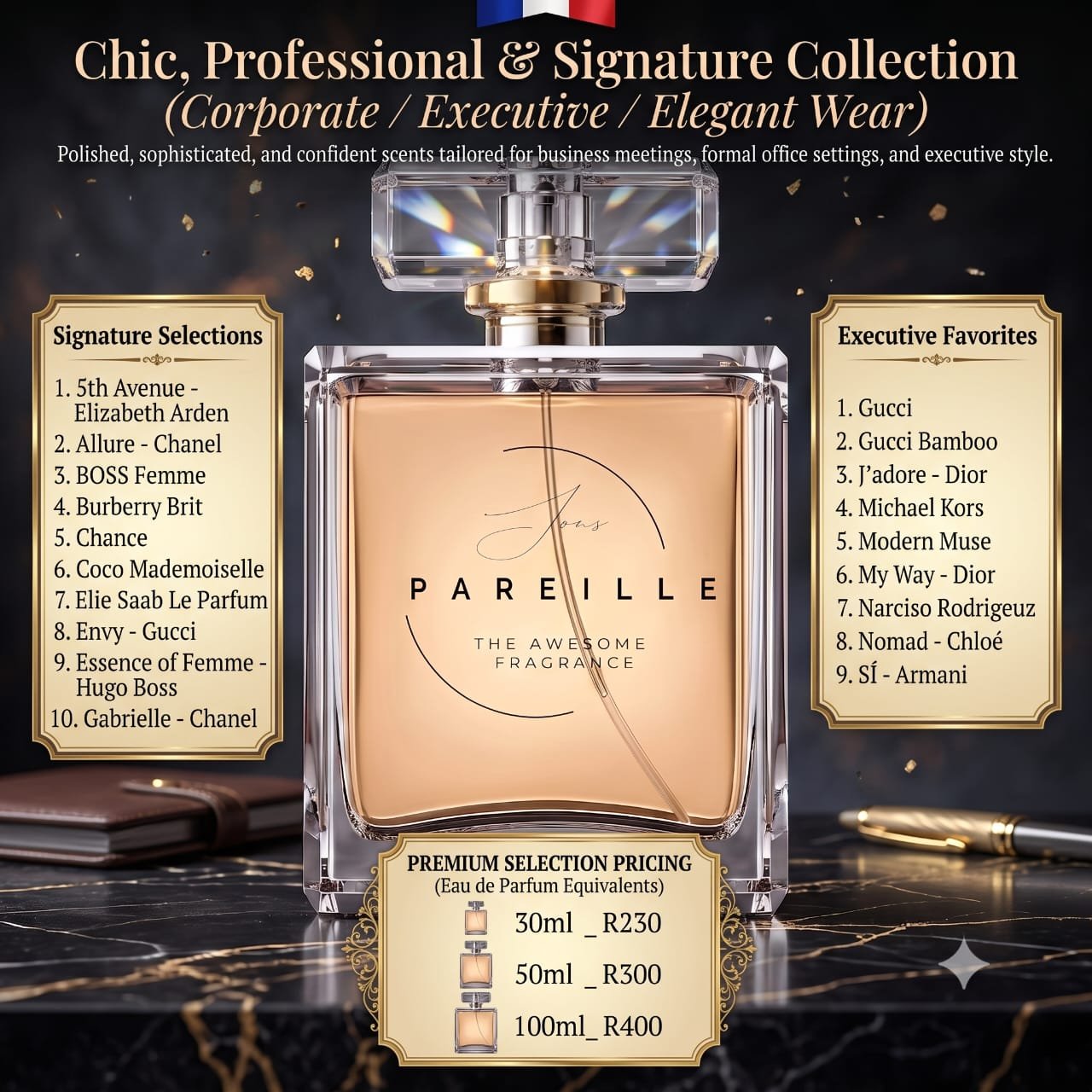 Chic, Professional & Signature — Sans Pareil fragrance collection